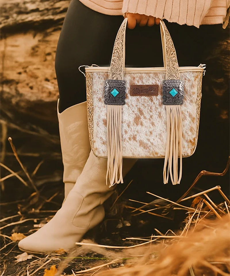 Cowhide Fringe Concealed Carry Purse