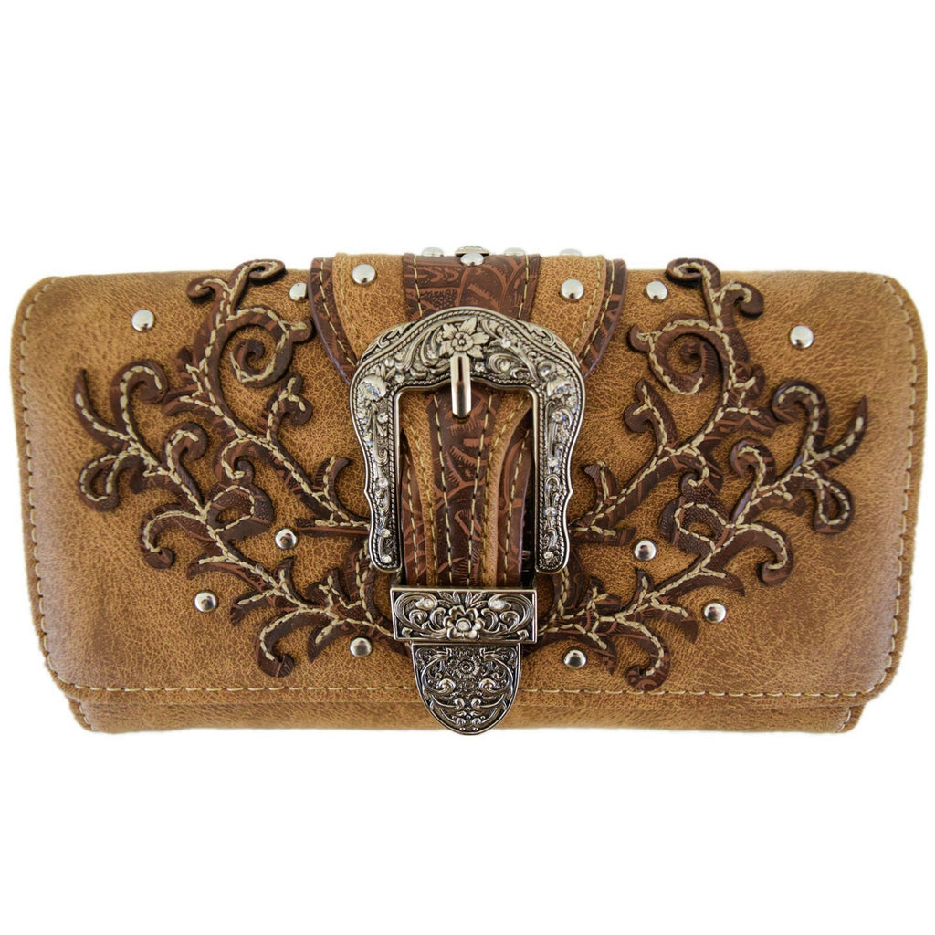 Western Buckle Country Handbag Concealed Carry Purse Women'S Shoulder Bag Wallet
