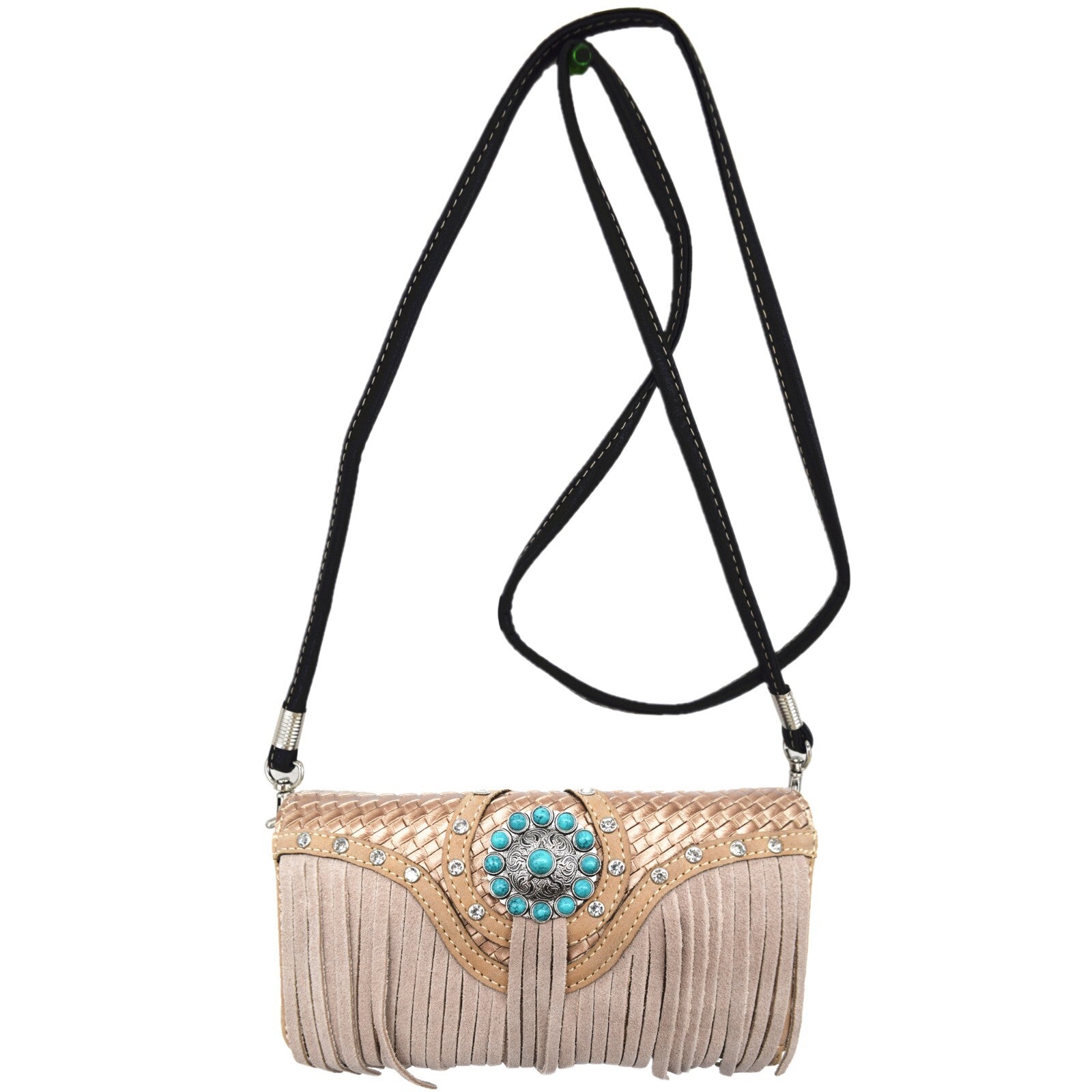 Western Fringe Conchos Handbag Concealed Carry Purse Women Shoulder Bag Wallets