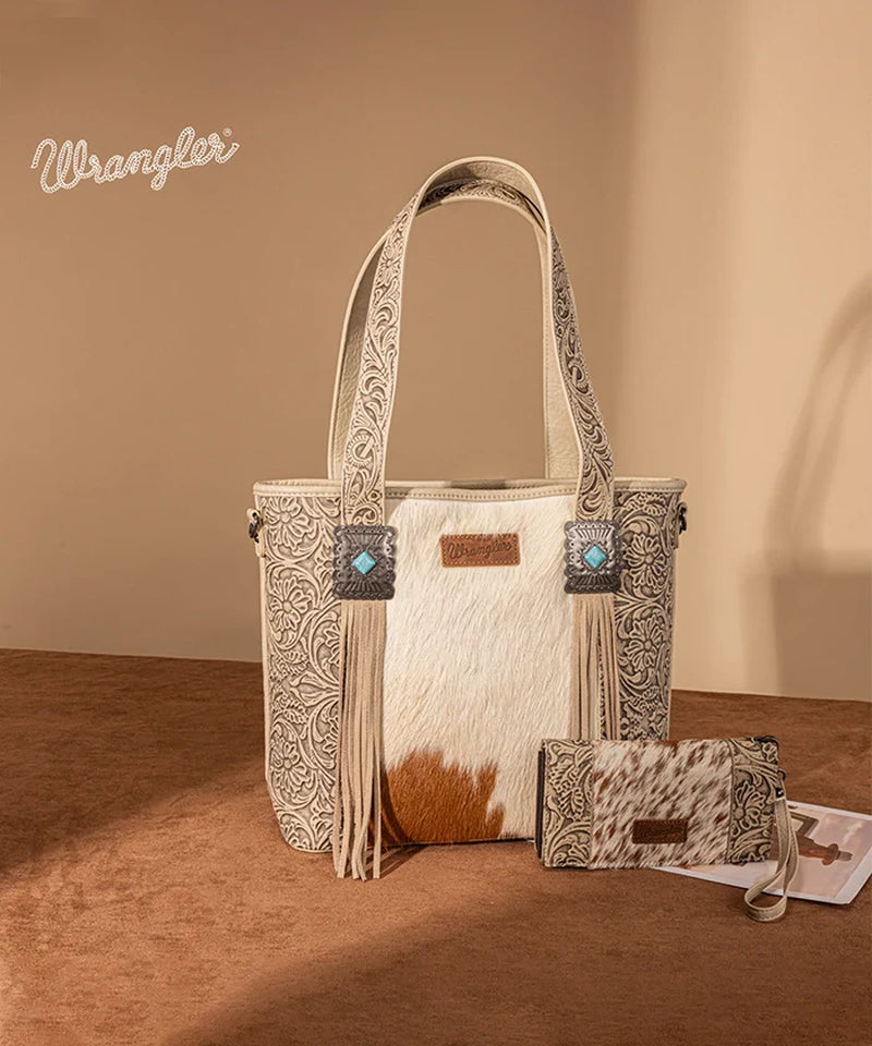 Cowhide Fringe Concealed Carry Purse