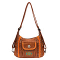 Concealed Carry Embroidered Aztec Stitch Concho Studs Hobo Shoulder Bag Handbag for Women Handbag Female Purse