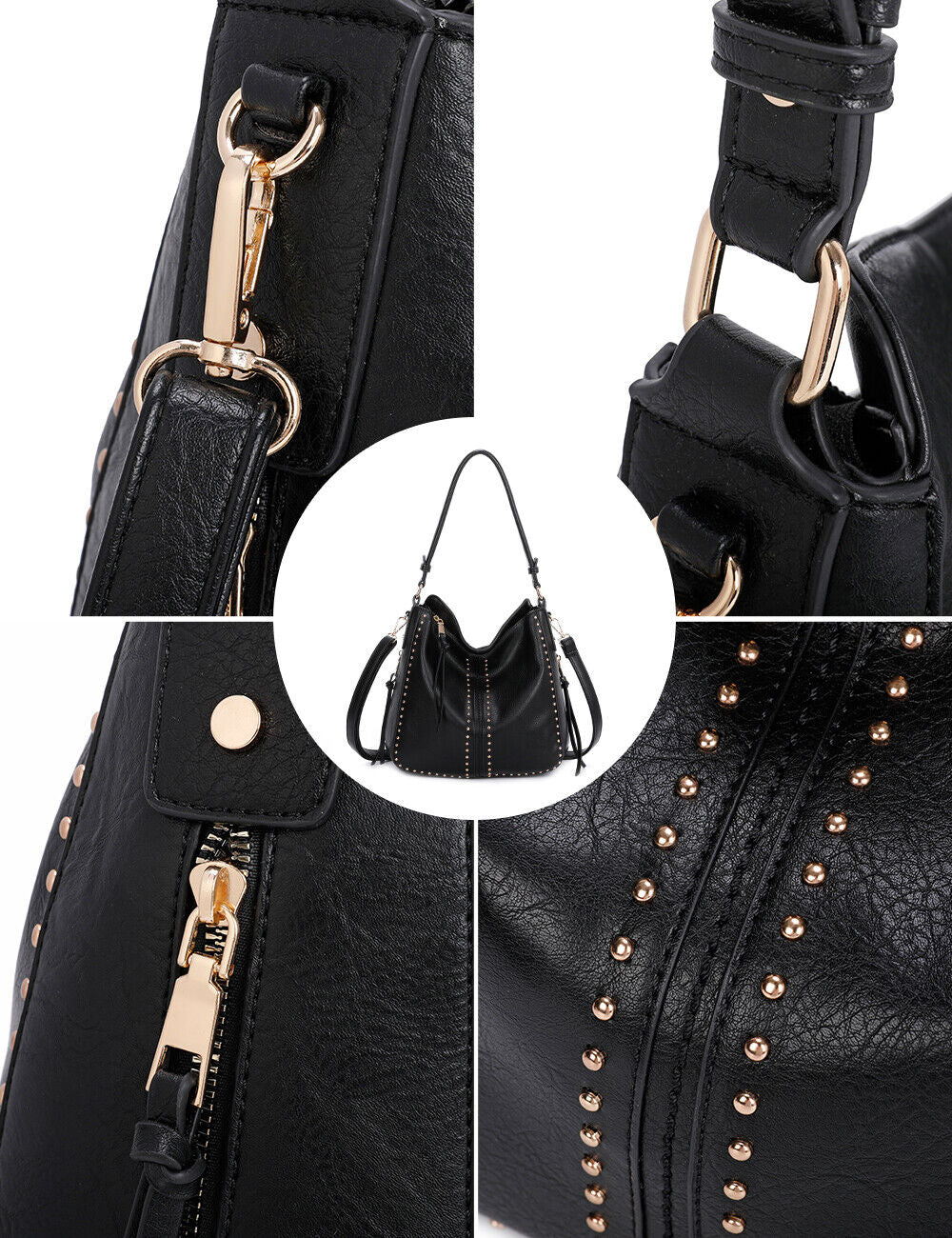 Concealed Carry Hobo Crossbody Purse Leather Shoulder Bag Women Handbag Wallet