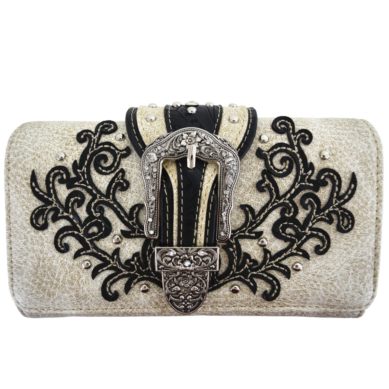 Western Buckle Country Handbag Concealed Carry Purse Women'S Shoulder Bag Wallet