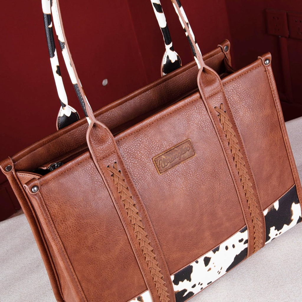 × Wrangler Tote Bag for Women Western Cow Print Purse Designer Top Handle Handbags