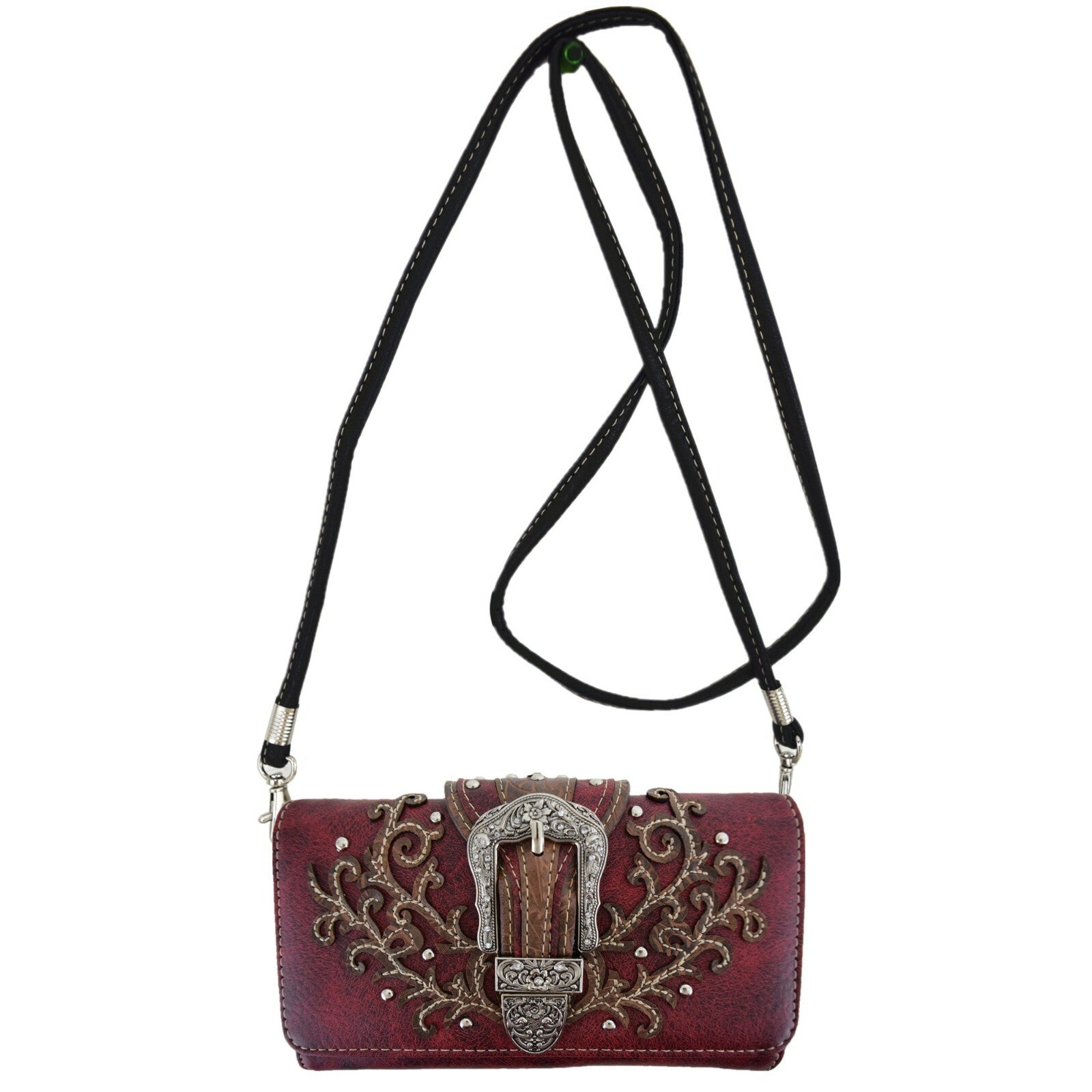 Western Buckle Country Handbag Concealed Carry Purse Women'S Shoulder Bag Wallet