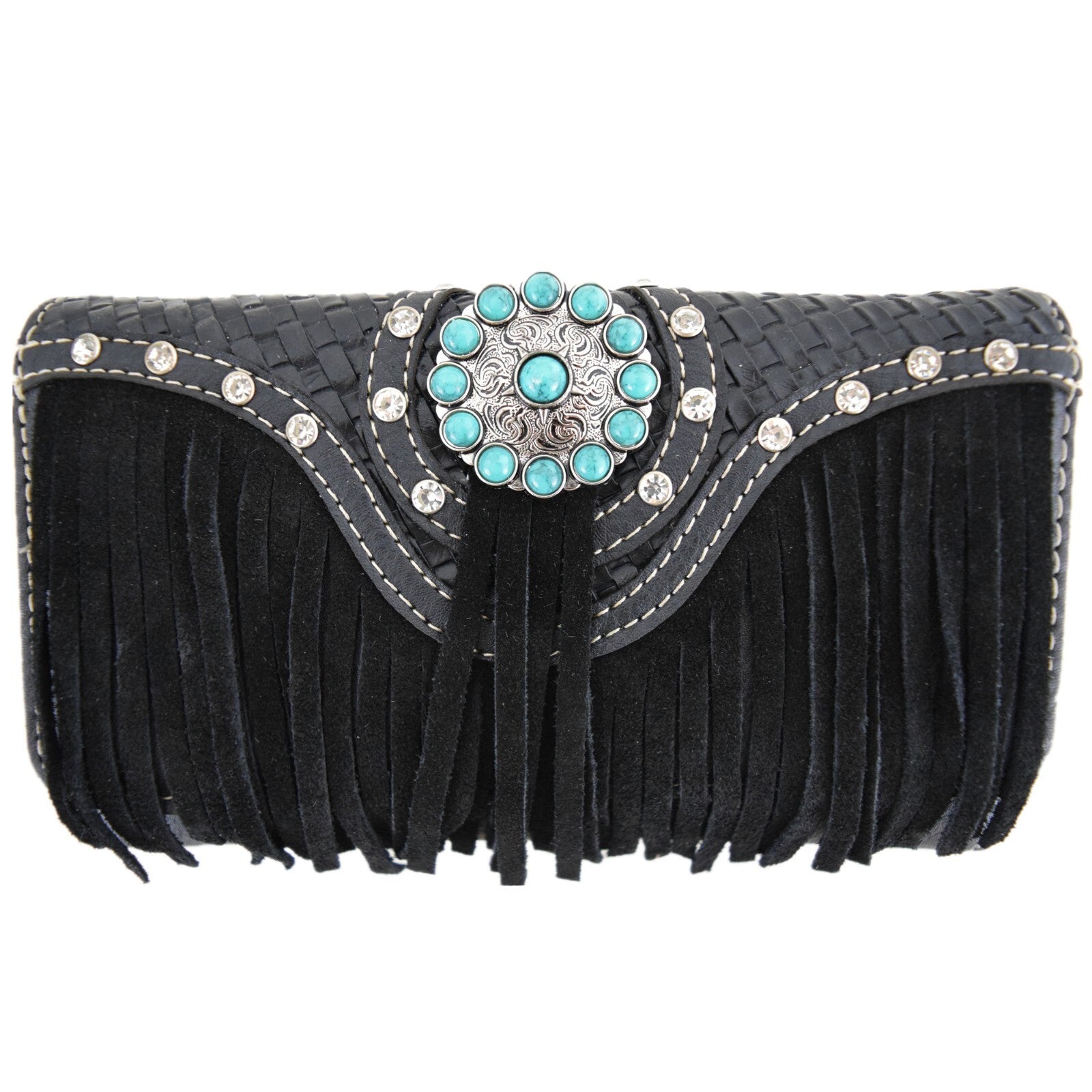 Western Fringe Conchos Handbag Concealed Carry Purse Women Shoulder Bag Wallets