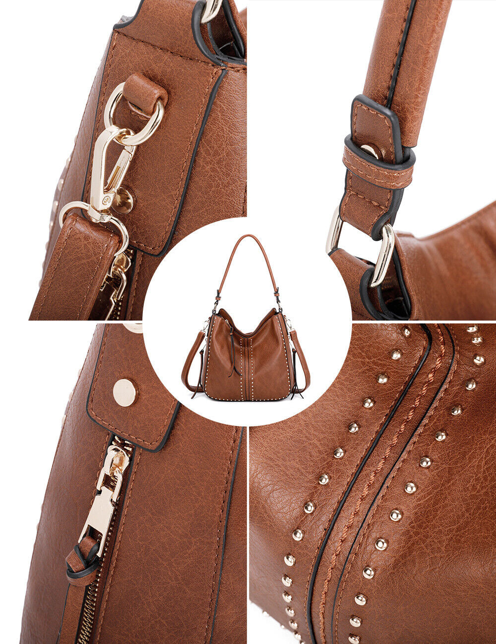 Concealed Carry Hobo Crossbody Purse Leather Shoulder Bag Women Handbag Wallet