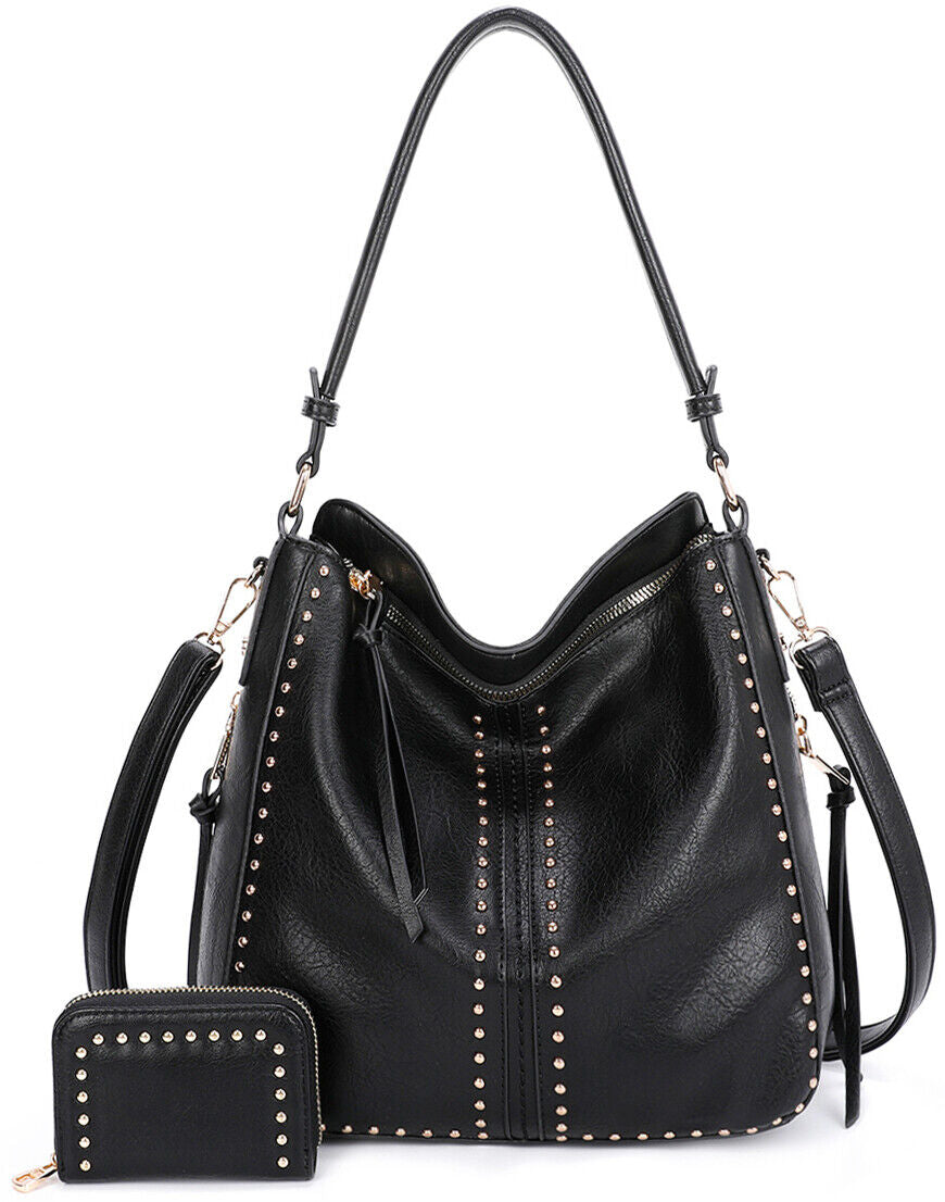 Concealed Carry Hobo Crossbody Purse Leather Shoulder Bag Women Handbag Wallet