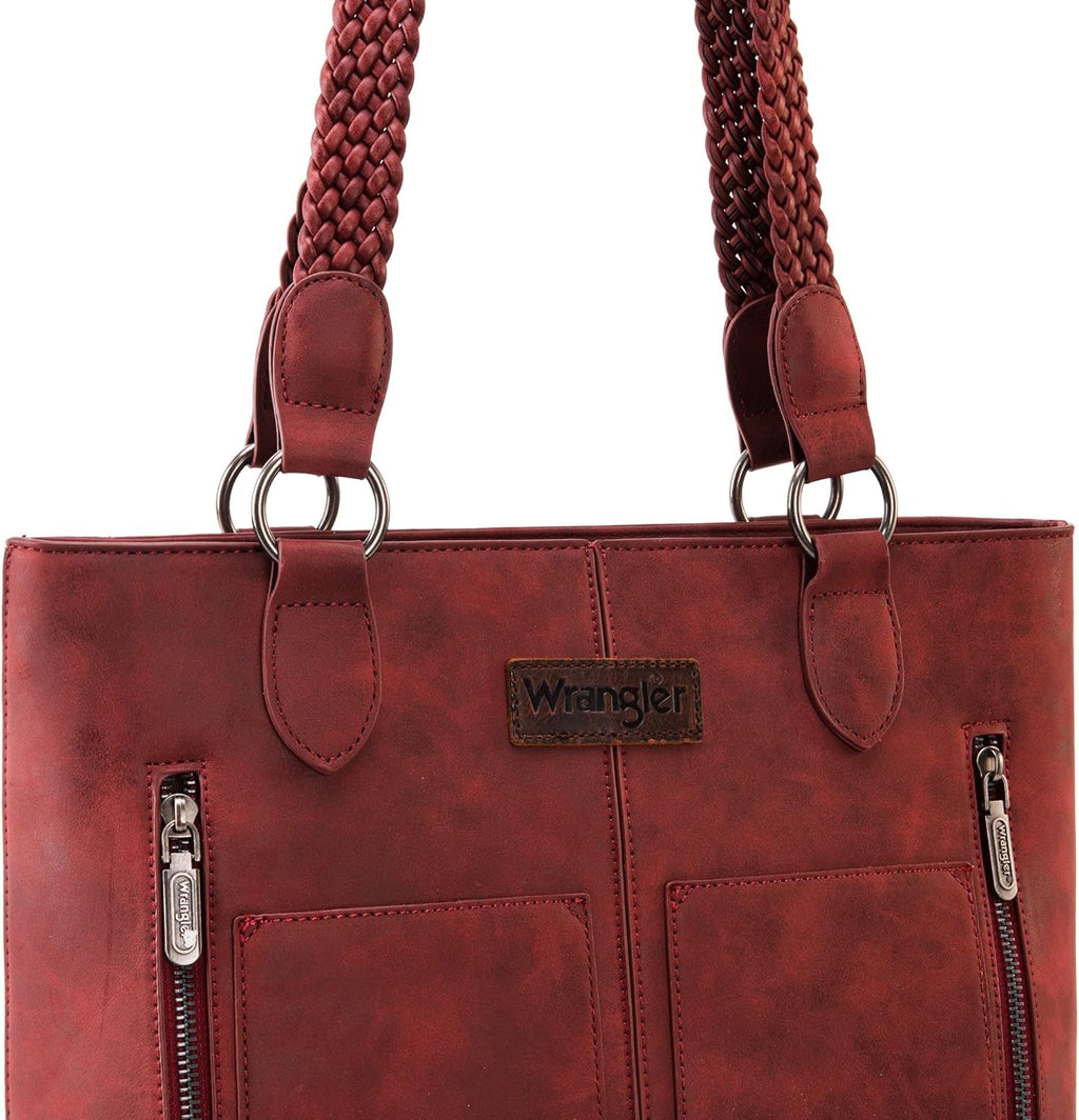 Distressed Tote Bag for Women Western Purse Multi Pockets Handbags and Shoulder Bag