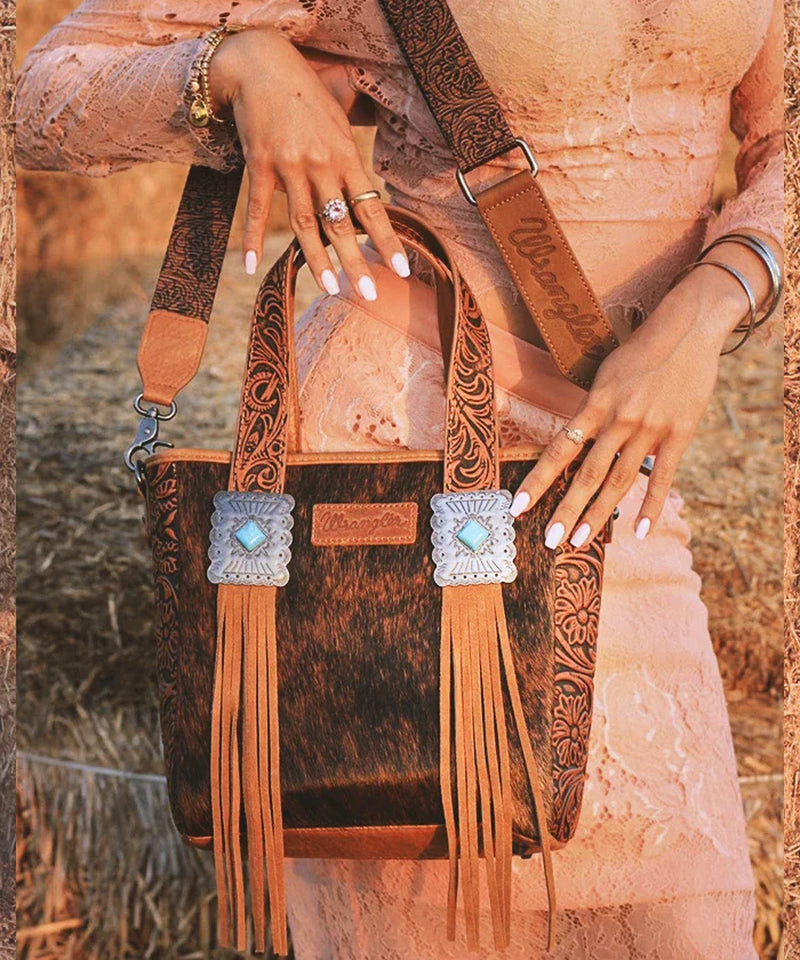 Cowhide Fringe Concealed Carry Purse