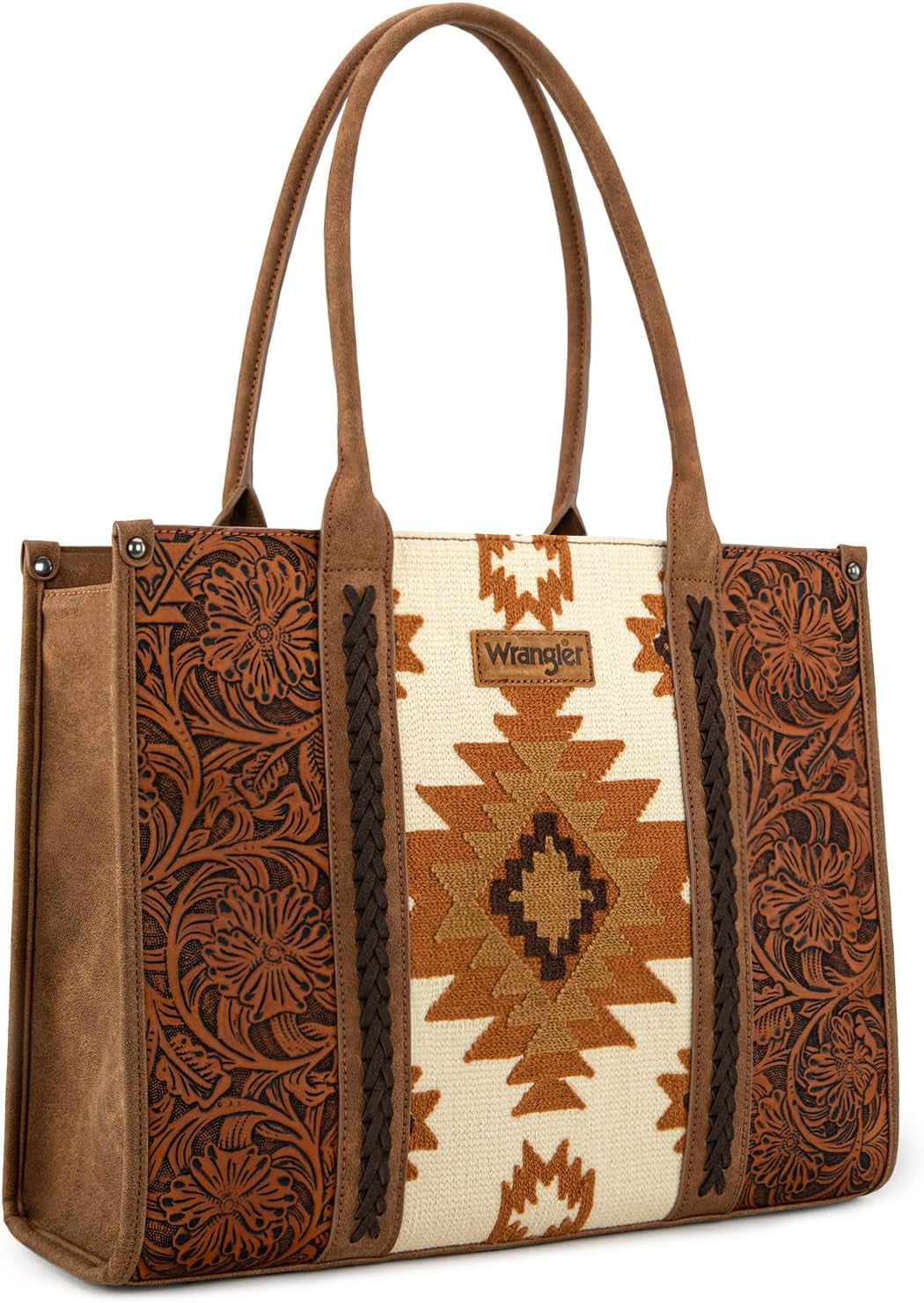 × Wrangler Aztec Tote Bag for Women Western Shoulder Purse Top Handle Handbag