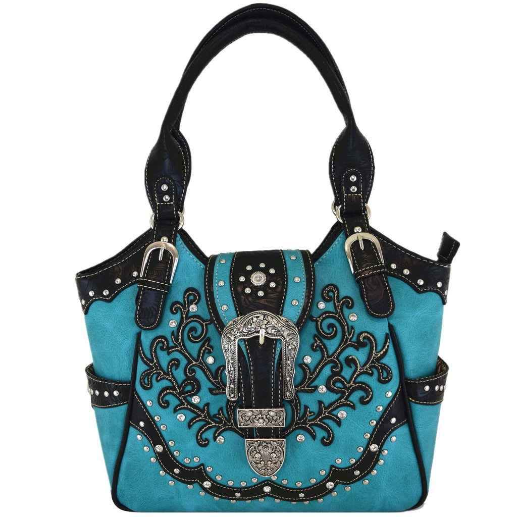Western Buckle Country Handbag Concealed Carry Purse Women'S Shoulder Bag Wallet