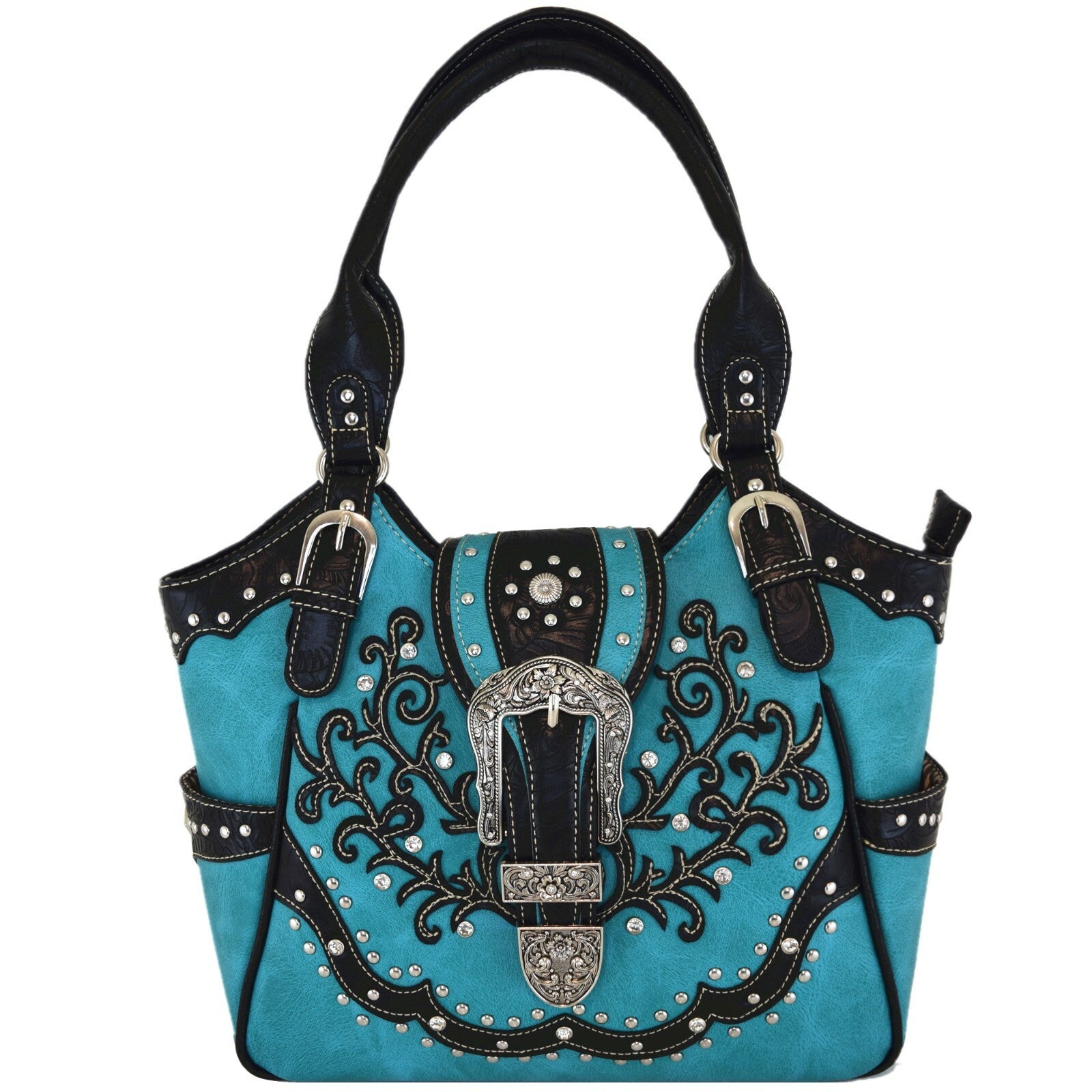 Western Buckle Country Handbag Concealed Carry Purse Women'S Shoulder Bag Wallet
