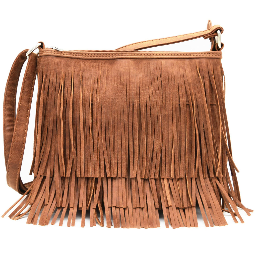 Fringe Crossbody Handbag Women Western Style Concealed Carry Purse Shoulder Bags