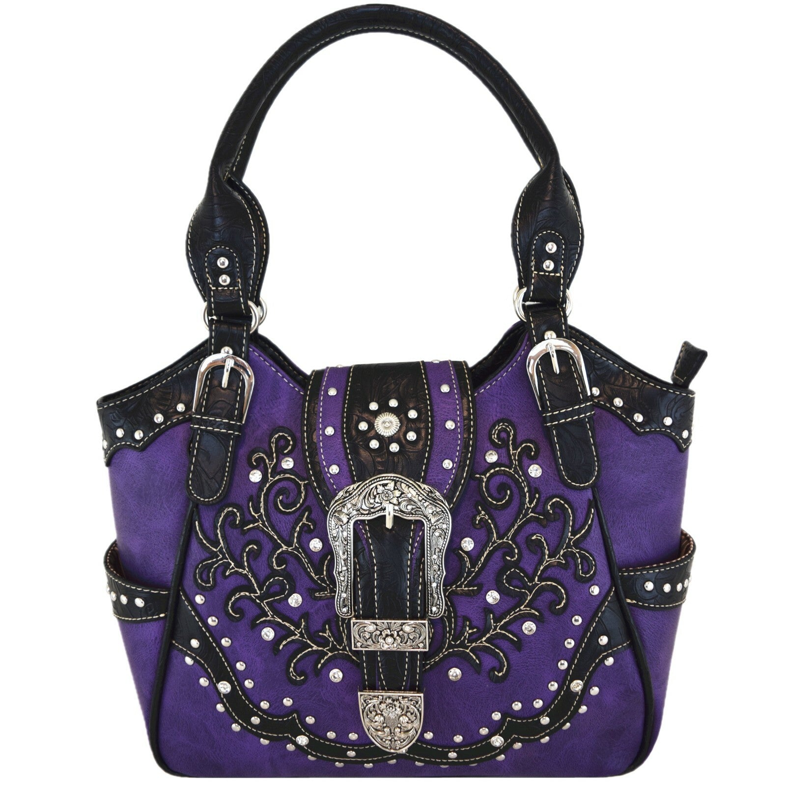 Western Buckle Country Handbag Concealed Carry Purse Women'S Shoulder Bag Wallet
