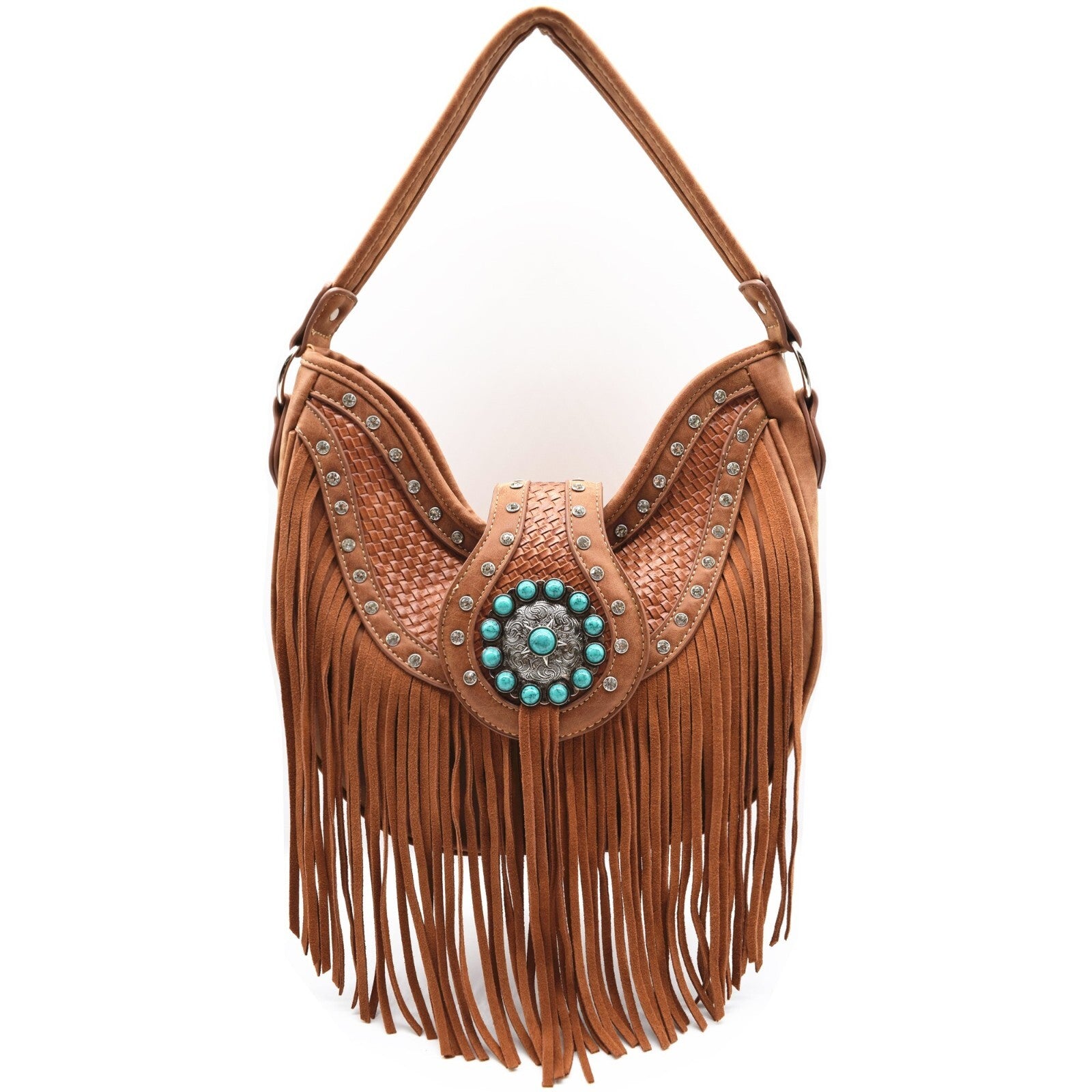 Western Fringe Conchos Handbag Concealed Carry Purse Women Shoulder Bag Wallets