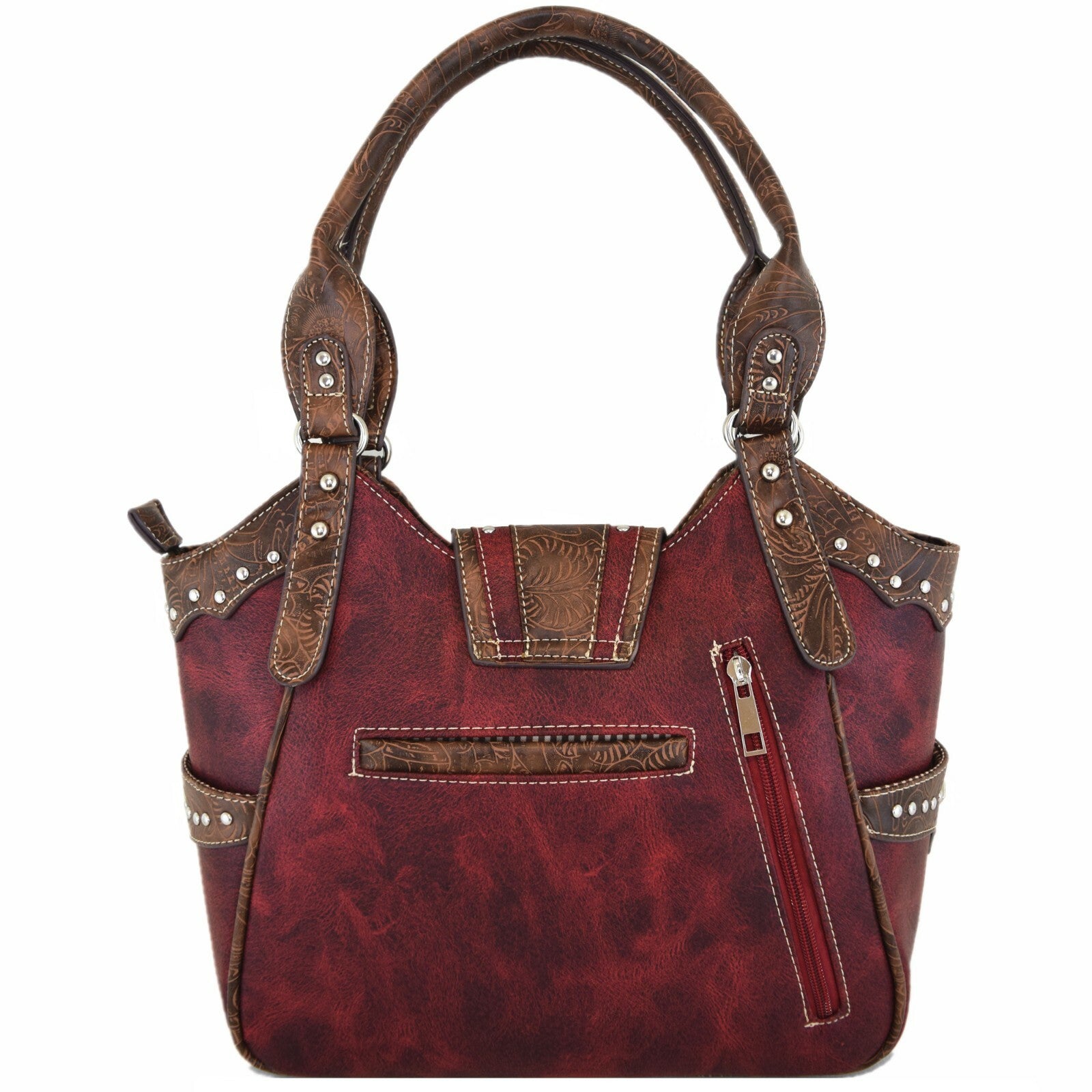 Western Buckle Country Handbag Concealed Carry Purse Women'S Shoulder Bag Wallet