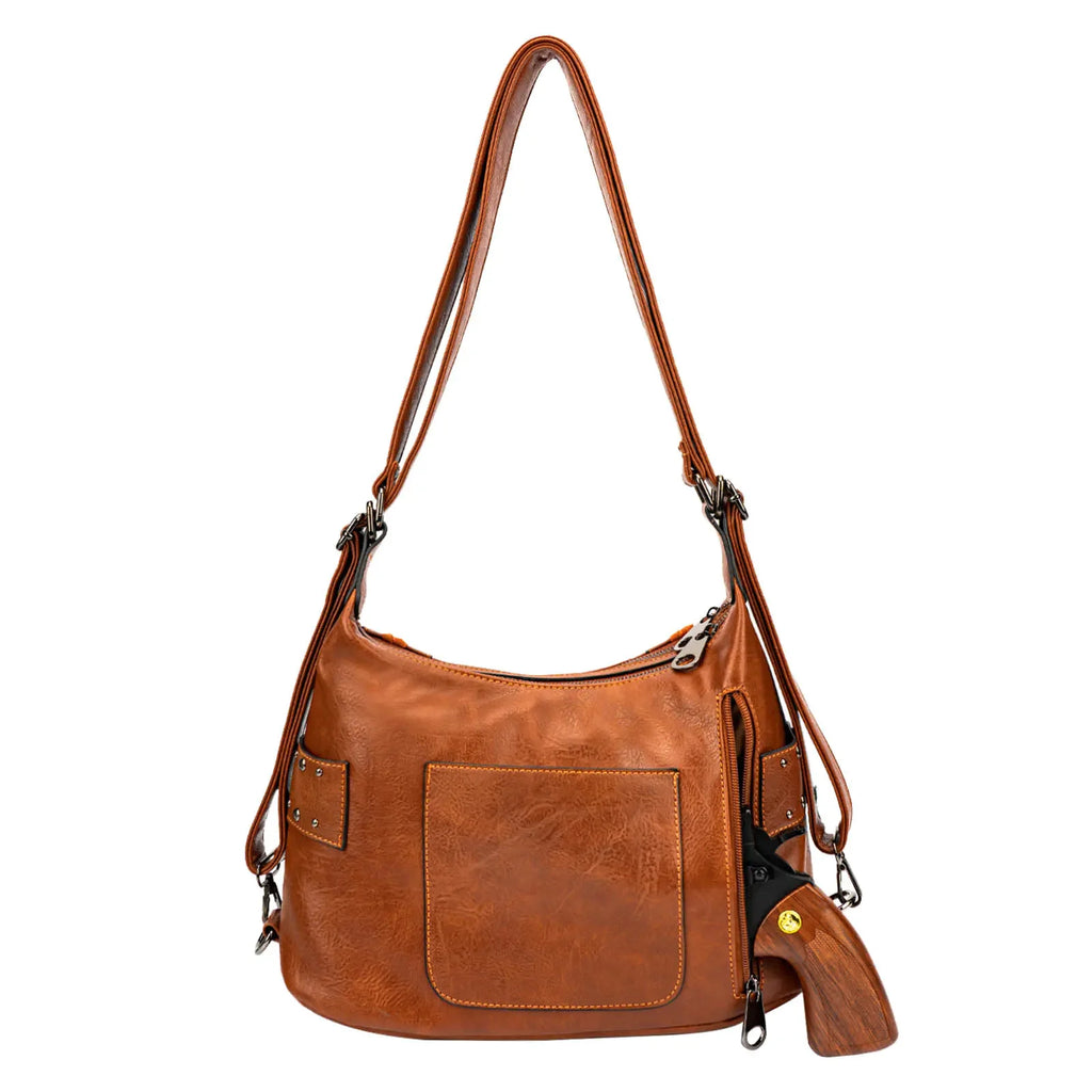 Concealed Carry Embroidered Aztec Stitch Concho Studs Hobo Shoulder Bag Handbag for Women Handbag Female Purse