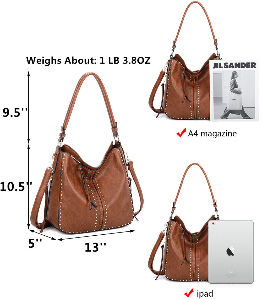 Concealed Carry Hobo Crossbody Purse Leather Shoulder Bag Women Handbag Wallet