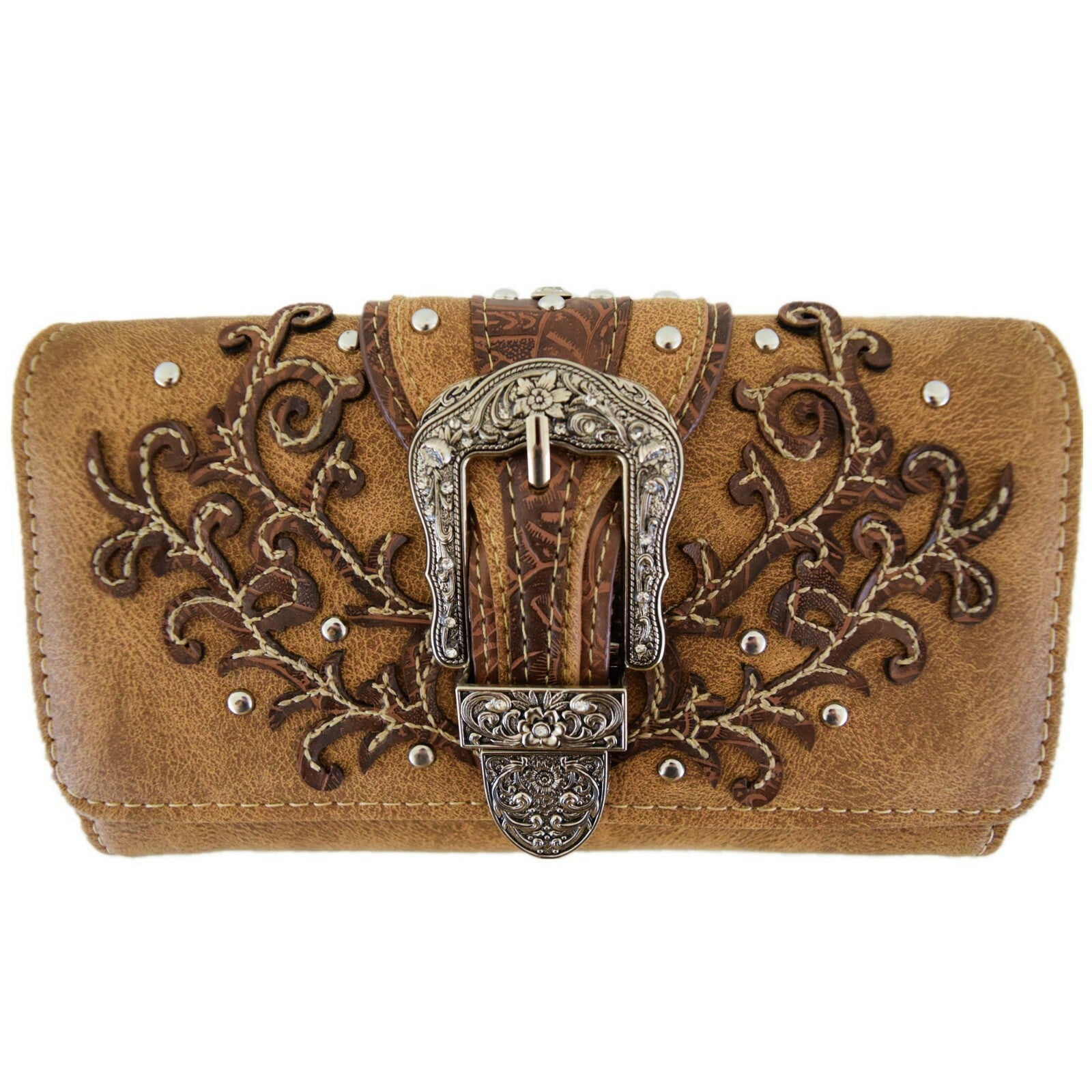 Western Buckle Country Handbag Concealed Carry Purse Women'S Shoulder Bag Wallet