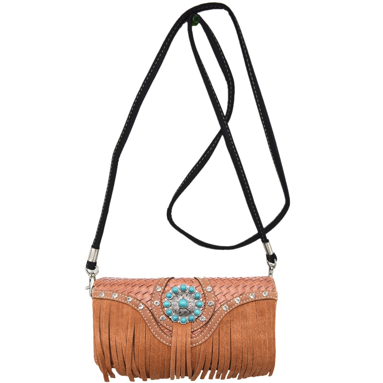 Western Fringe Conchos Handbag Concealed Carry Purse Women Shoulder Bag Wallets