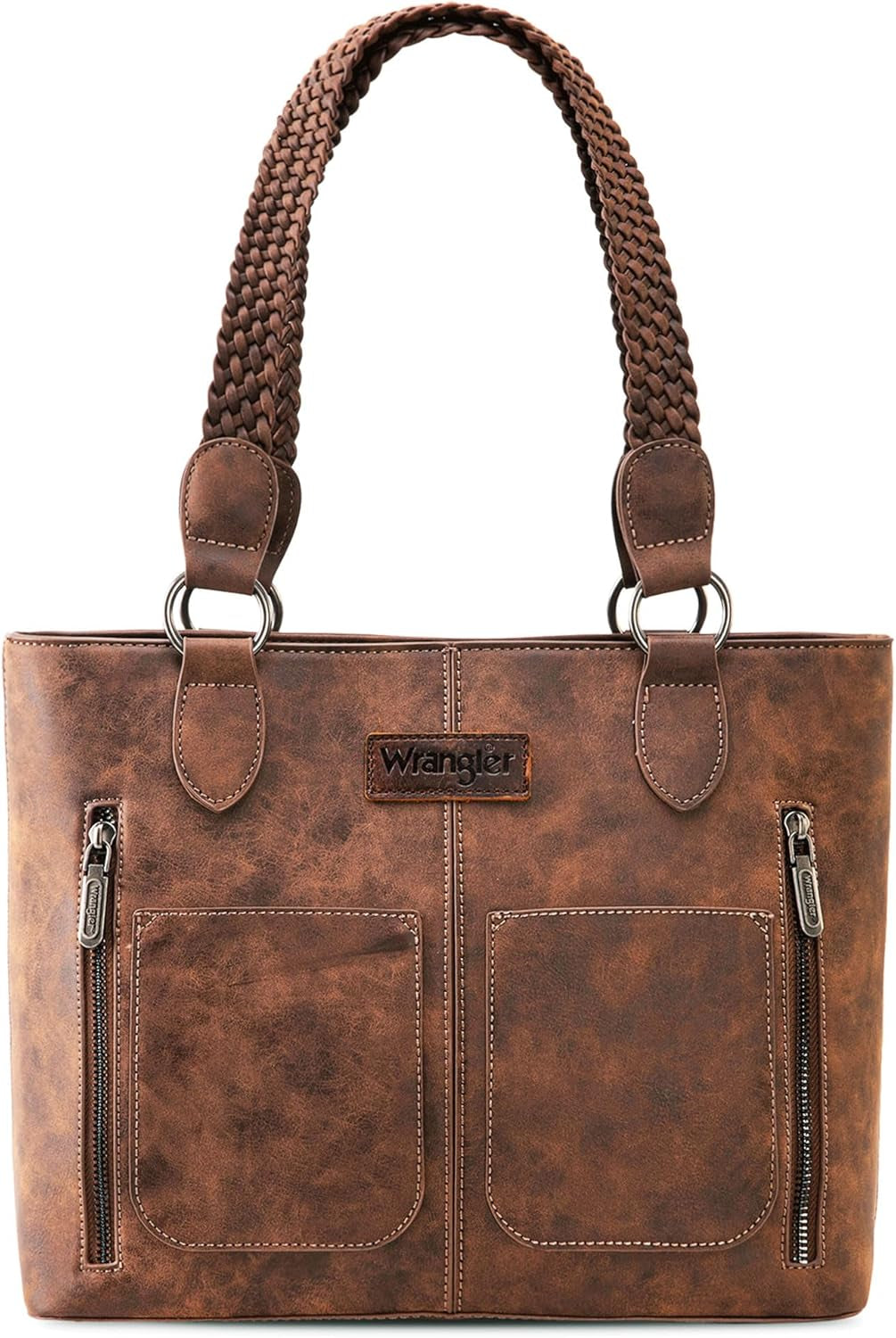 Distressed Tote Bag for Women Western Purse Multi Pockets Handbags and Shoulder Bag