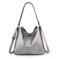 Chic Pearl Silver Hobo Bag for Women - Versatile Crossbody Purse with Adjustable Straps