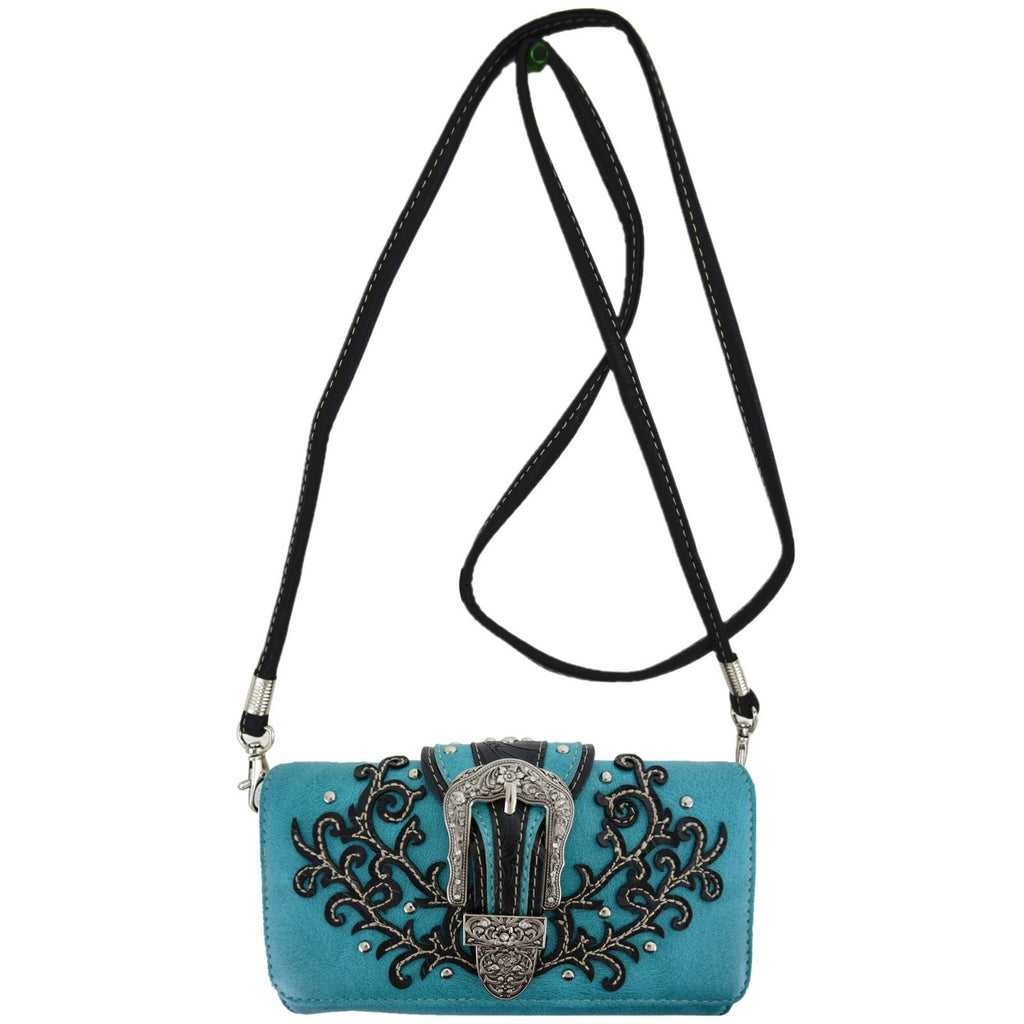 Western Buckle Country Handbag Concealed Carry Purse Women'S Shoulder Bag Wallet