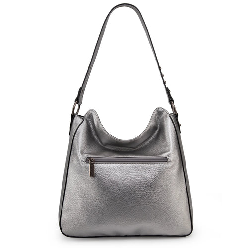 Chic Pearl Silver Hobo Bag for Women - Versatile Crossbody Purse with Adjustable Straps