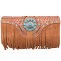 Western Fringe Conchos Handbag Concealed Carry Purse Women Shoulder Bag Wallets