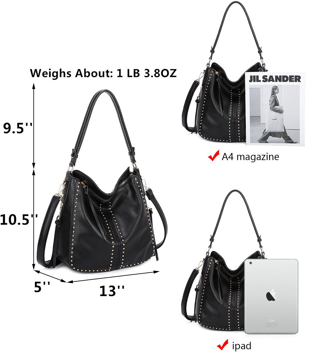 Concealed Carry Hobo Crossbody Purse Leather Shoulder Bag Women Handbag Wallet