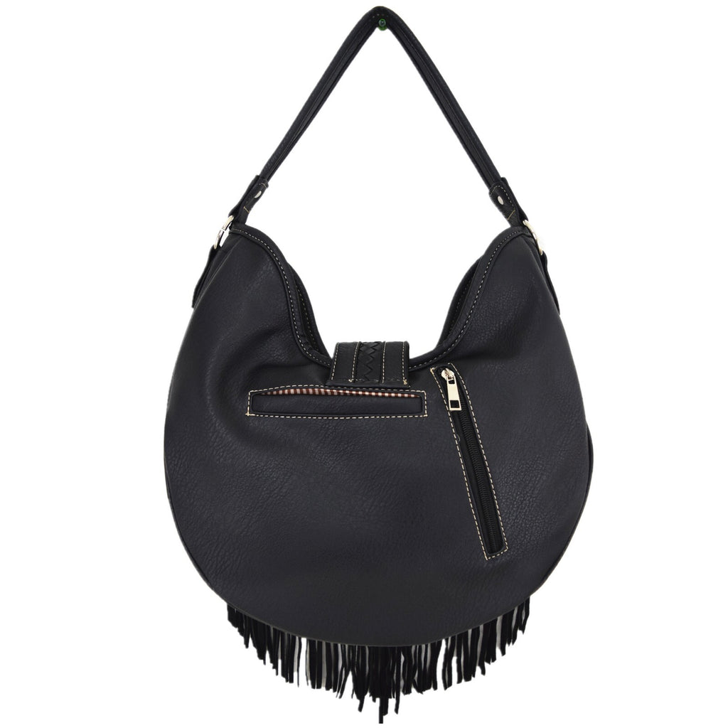 Western Fringe Conchos Handbag Concealed Carry Purse Women Shoulder Bag Wallets