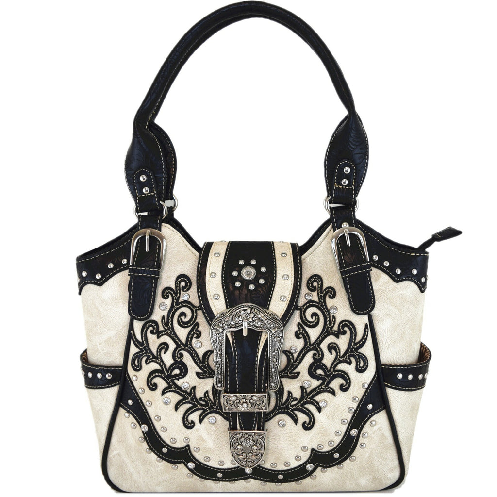 Western Buckle Country Handbag Concealed Carry Purse Women'S Shoulder Bag Wallet