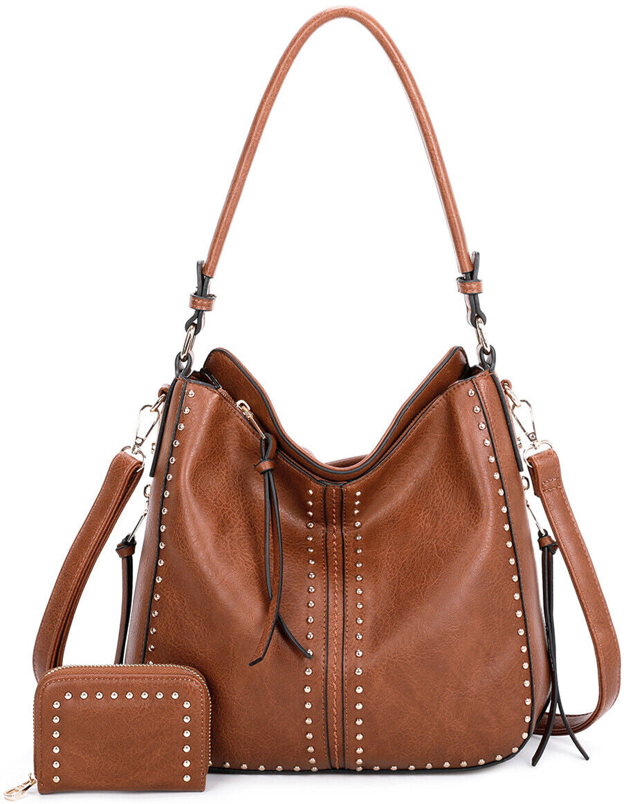 Concealed Carry Hobo Crossbody Purse Leather Shoulder Bag Women Handbag Wallet