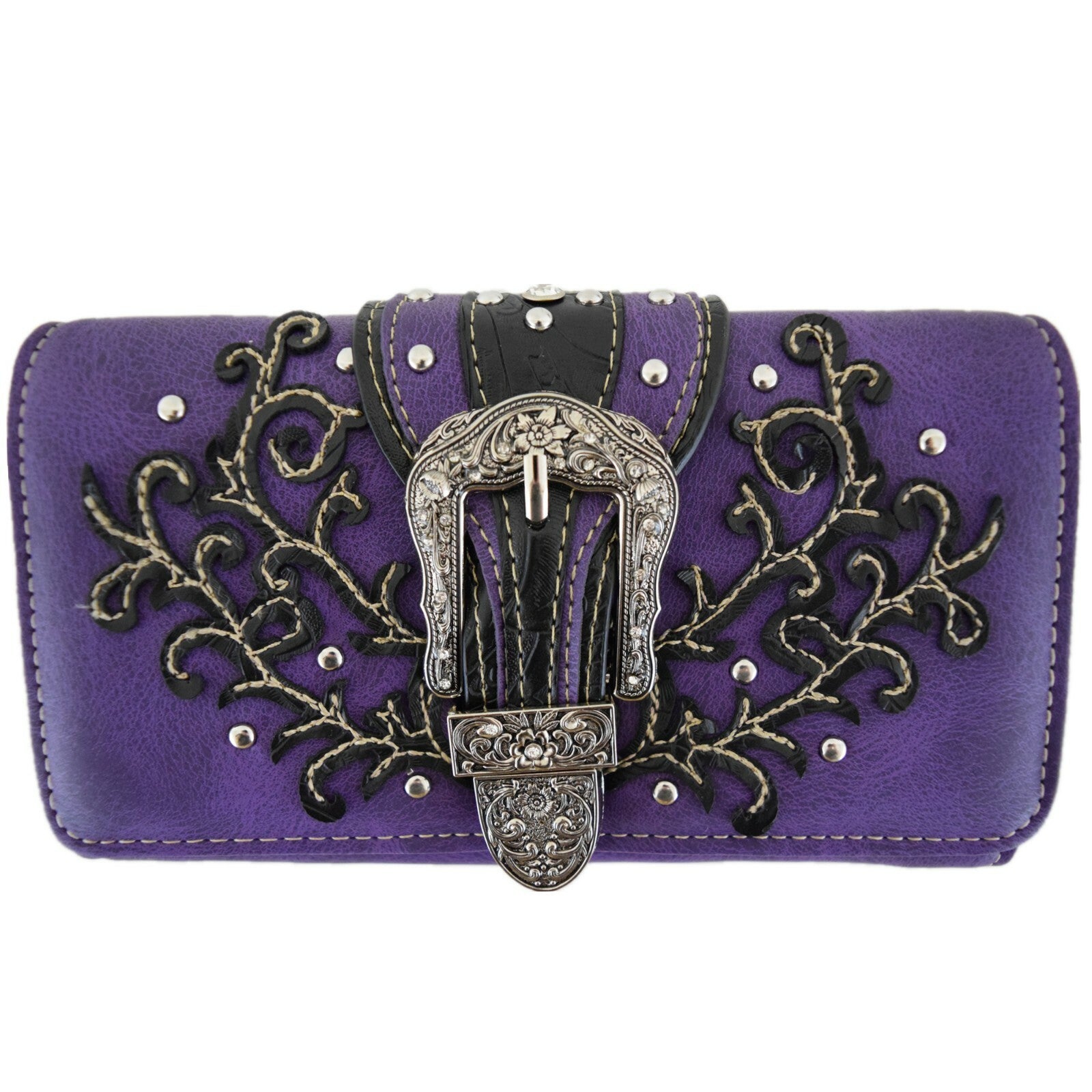 Western Buckle Country Handbag Concealed Carry Purse Women'S Shoulder Bag Wallet