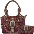 Western Buckle Country Handbag Concealed Carry Purse Women'S Shoulder Bag Wallet