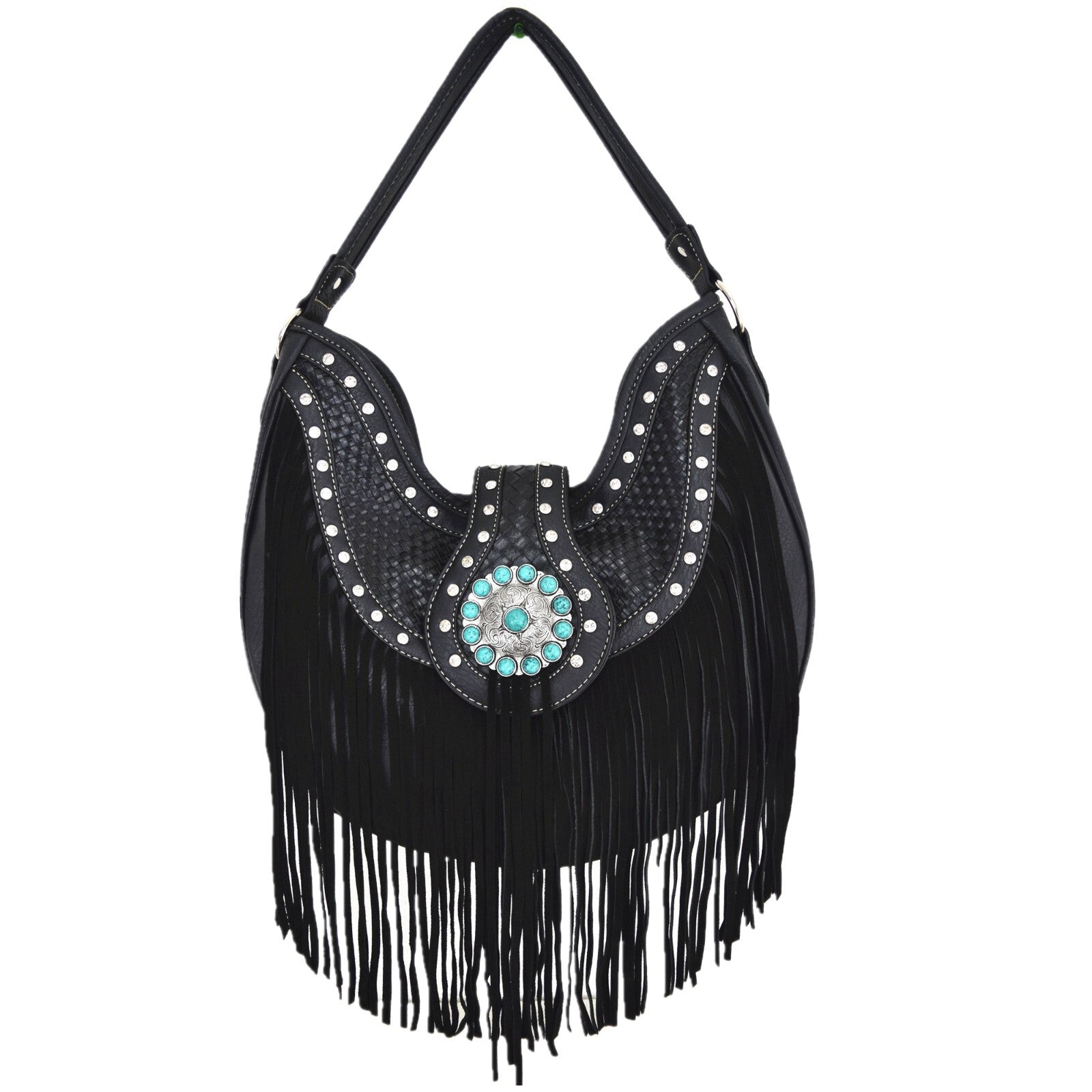 Western Fringe Conchos Handbag Concealed Carry Purse Women Shoulder Bag Wallets