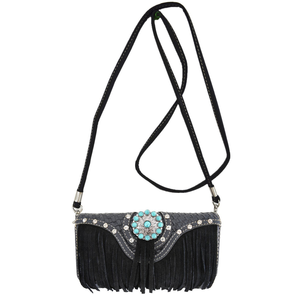 Western Fringe Conchos Handbag Concealed Carry Purse Women Shoulder Bag Wallets