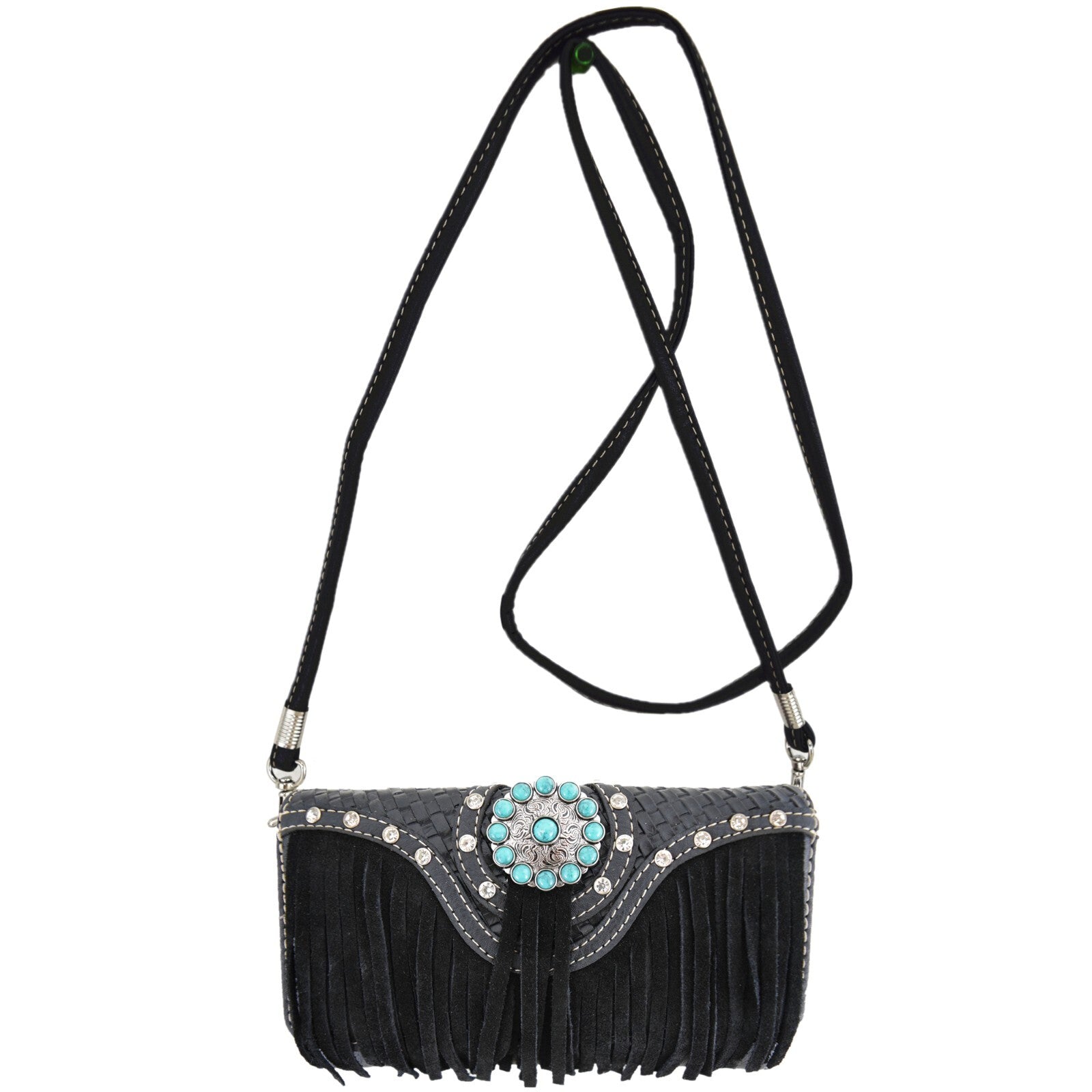 Western Fringe Conchos Handbag Concealed Carry Purse Women Shoulder Bag Wallets
