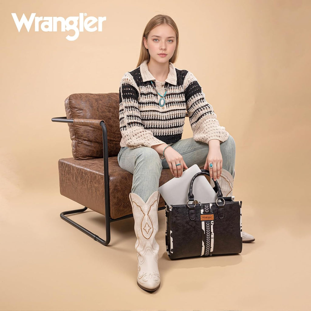 Wrangler Animal Print Tote Bag for Women Western Purse Boho Top Handle Satchel Handbag