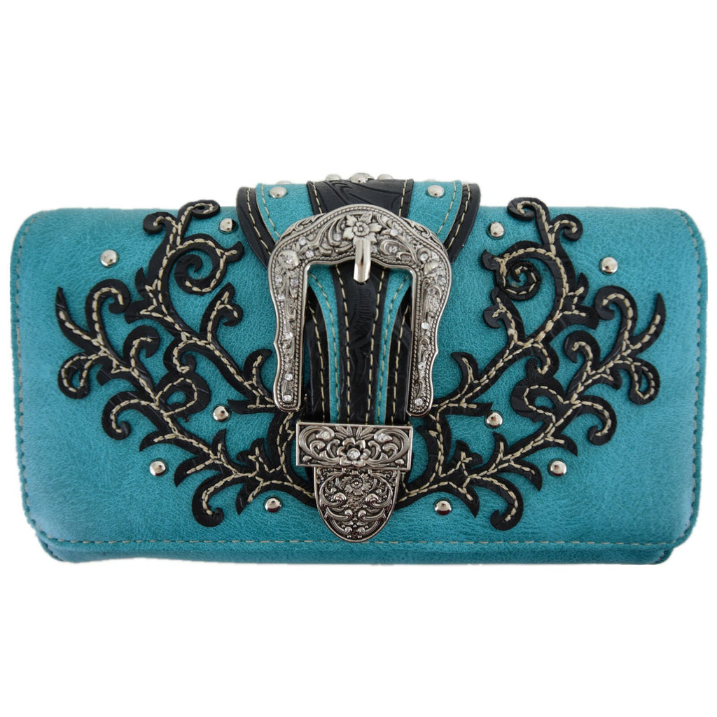 Western Buckle Country Handbag Concealed Carry Purse Women'S Shoulder Bag Wallet