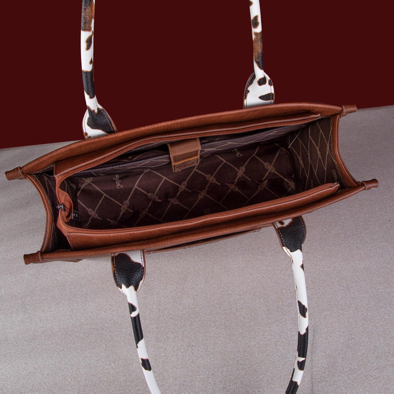 × Wrangler Tote Bag for Women Western Cow Print Purse Designer Top Handle Handbags
