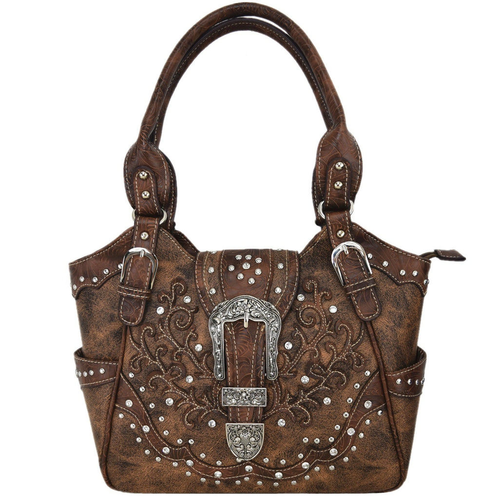 Western Buckle Country Handbag Concealed Carry Purse Women'S Shoulder Bag Wallet