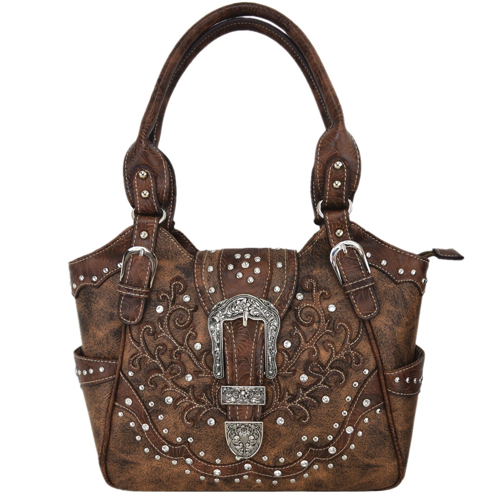 Western Buckle Country Handbag Concealed Carry Purse Women'S Shoulder Bag Wallet