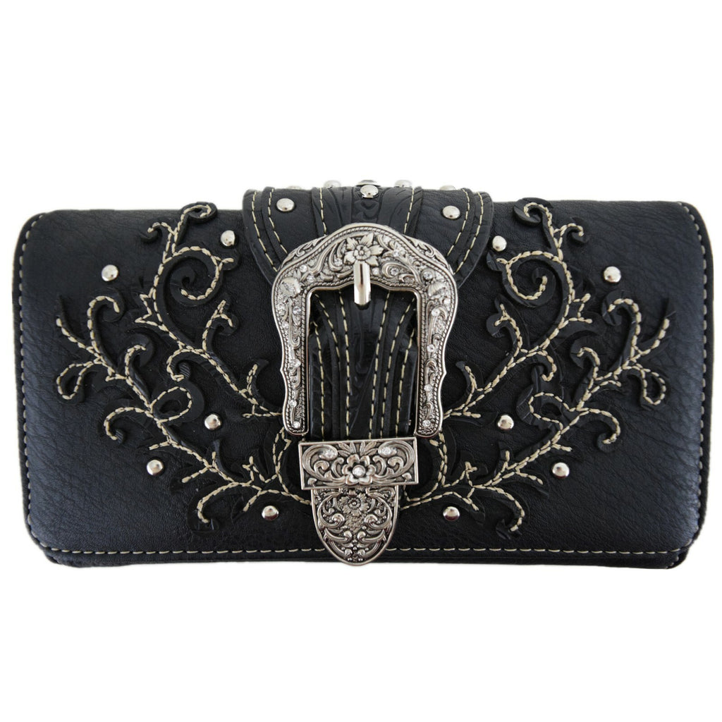 Western Buckle Country Handbag Concealed Carry Purse Women'S Shoulder Bag Wallet