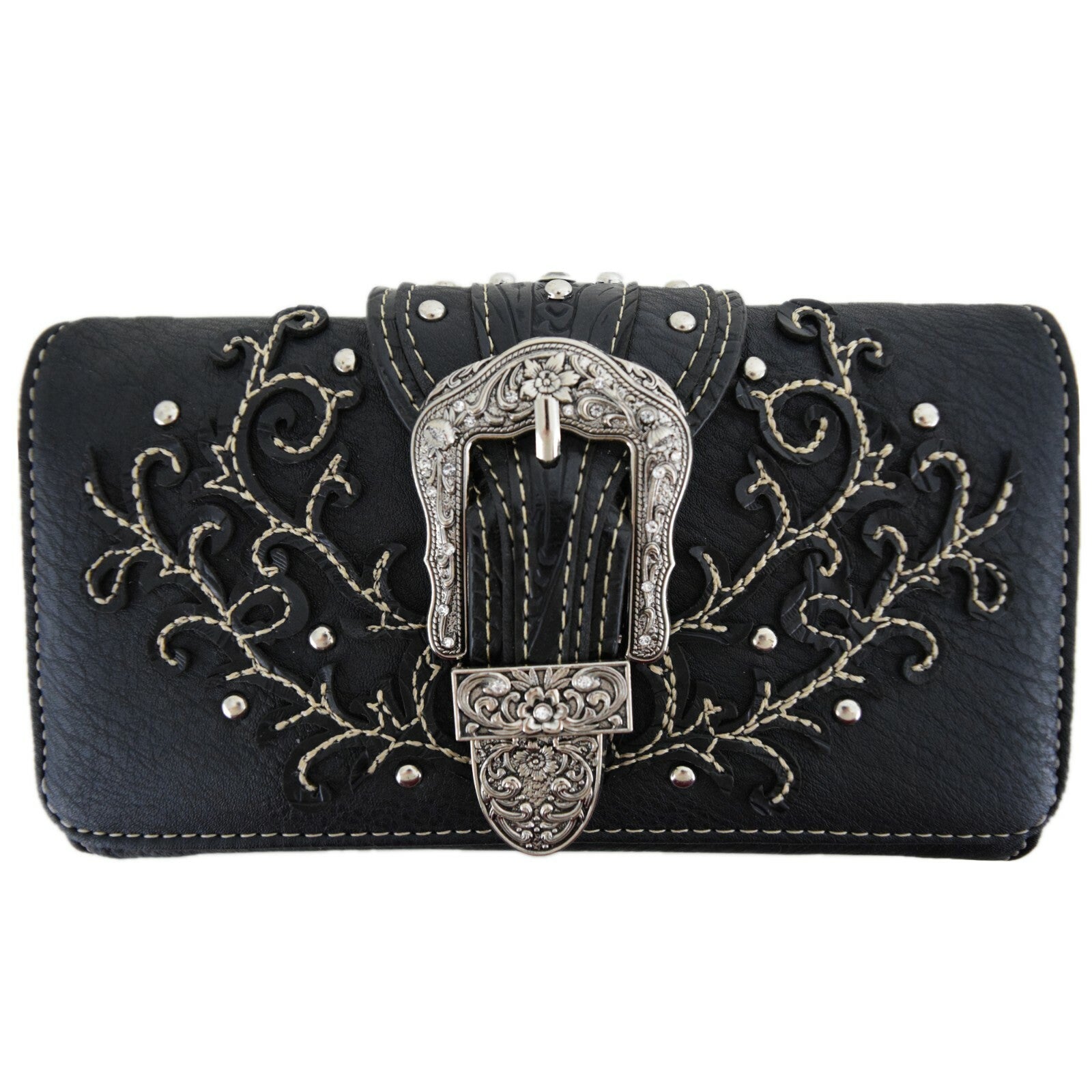 Western Buckle Country Handbag Concealed Carry Purse Women'S Shoulder Bag Wallet