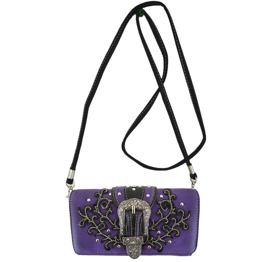 Western Buckle Country Handbag Concealed Carry Purse Women'S Shoulder Bag Wallet