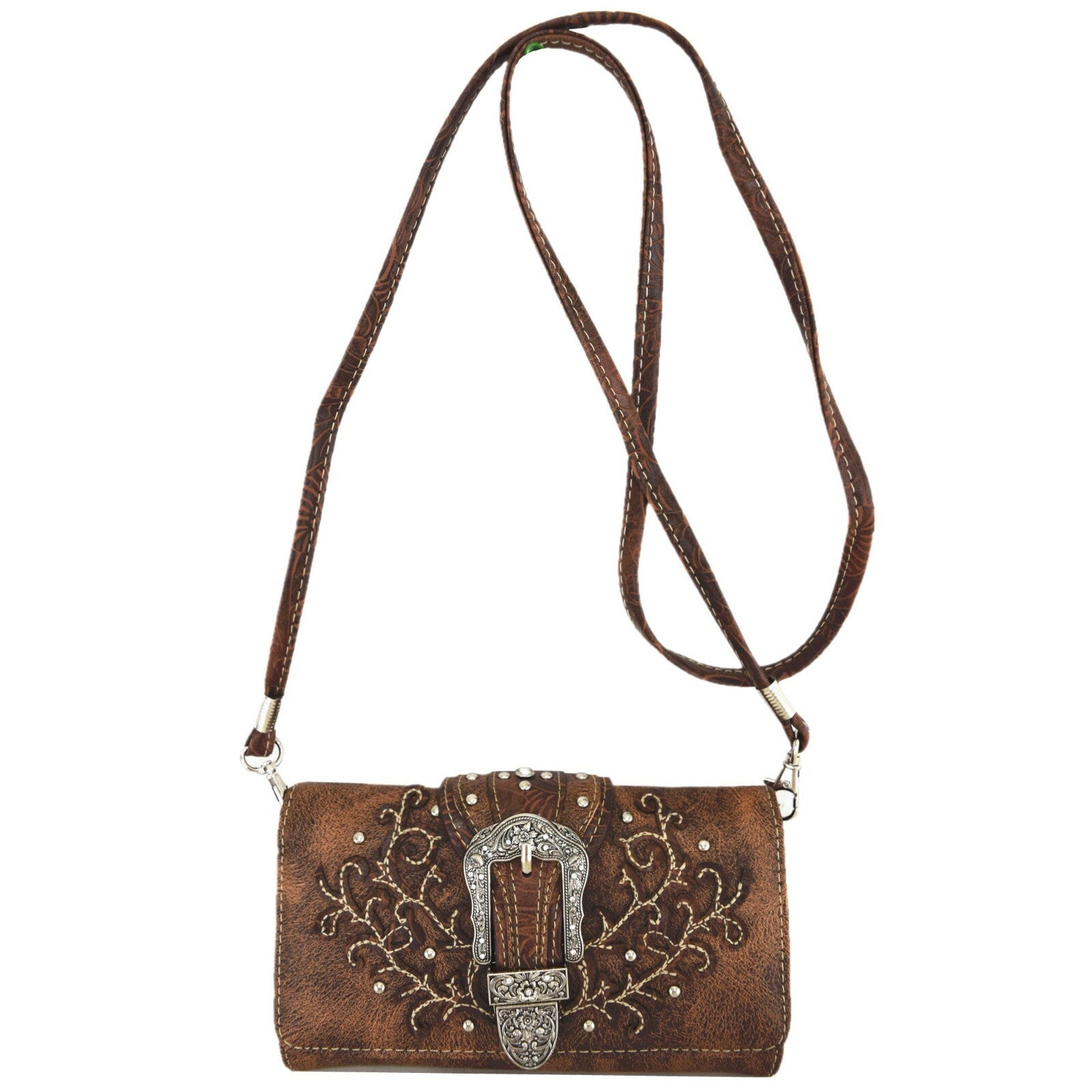 Western Buckle Country Handbag Concealed Carry Purse Women'S Shoulder Bag Wallet