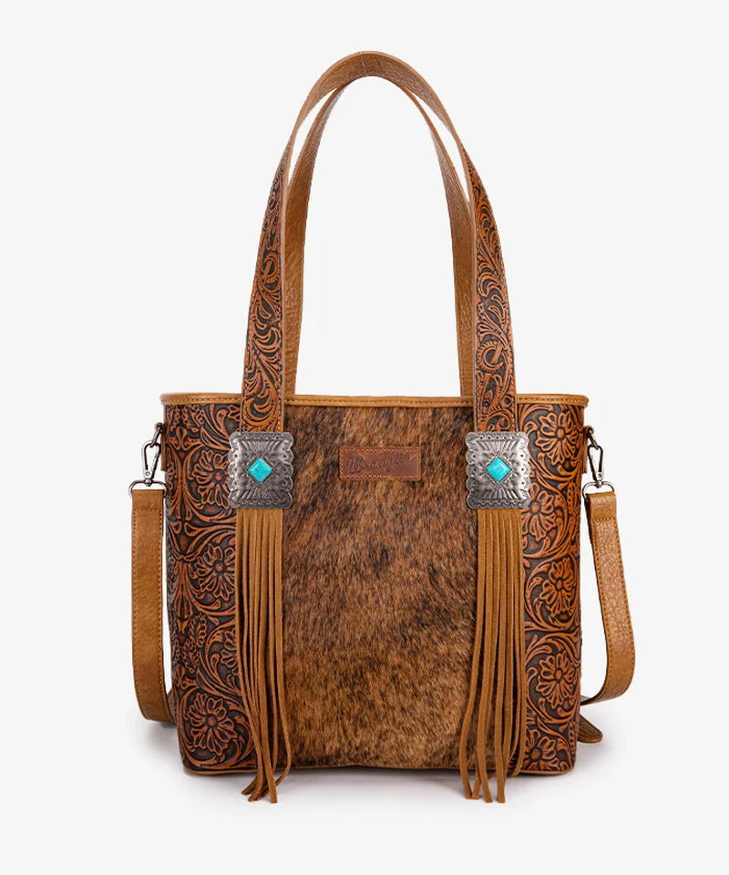 Cowhide Fringe Concealed Carry Purse