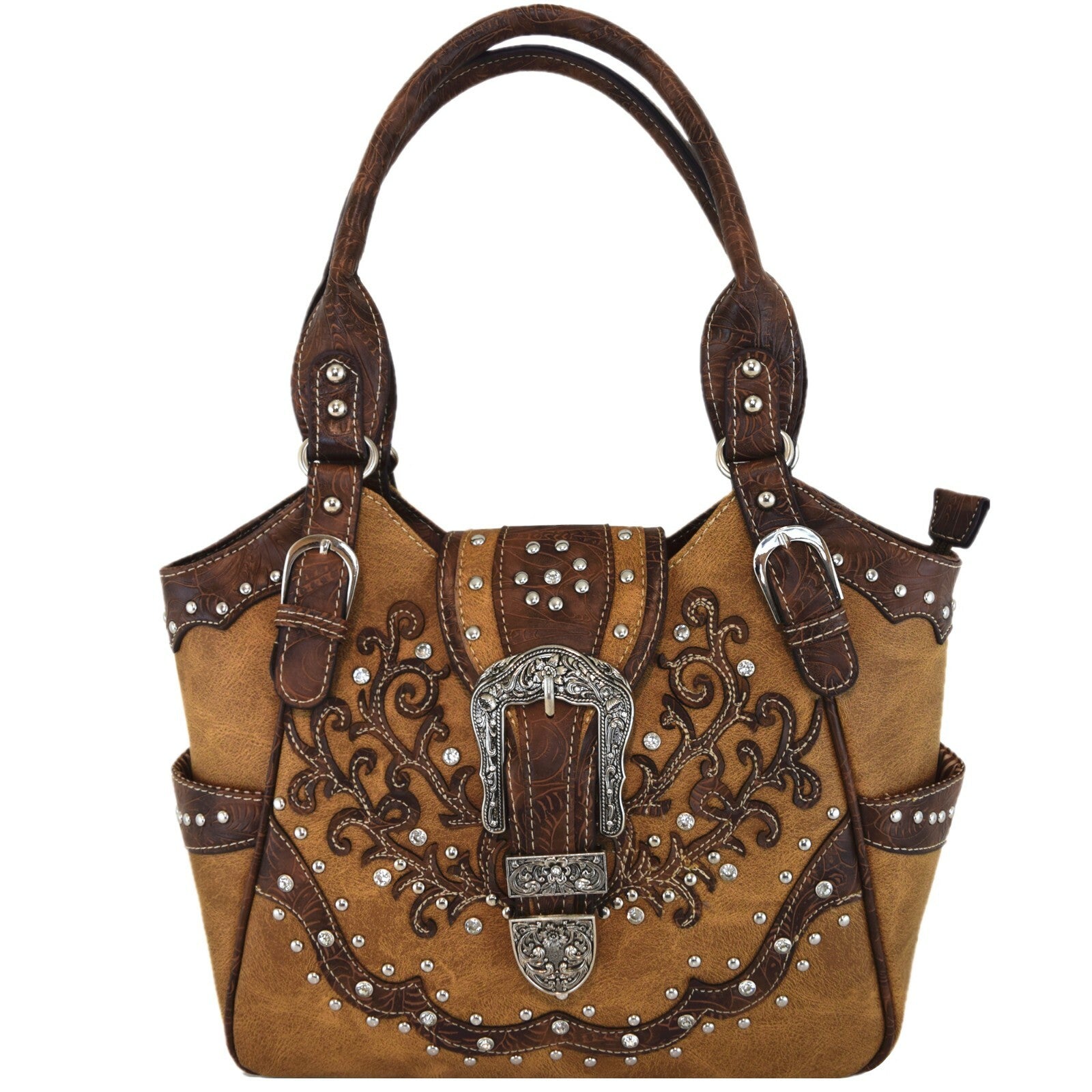 Western Buckle Country Handbag Concealed Carry Purse Women'S Shoulder Bag Wallet